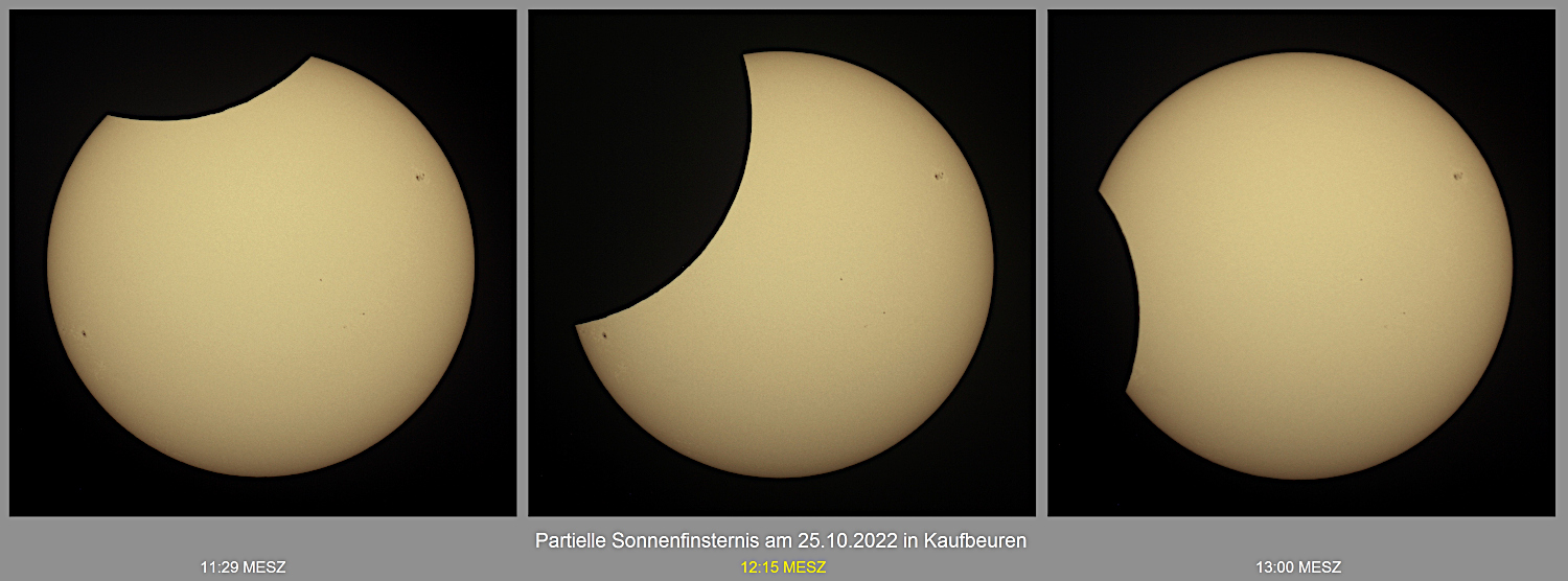 Partielle Sonnenfinsternis 225.10.2022/ Deutschland, Kaufbeuren (-Neugablonz)/ Collage