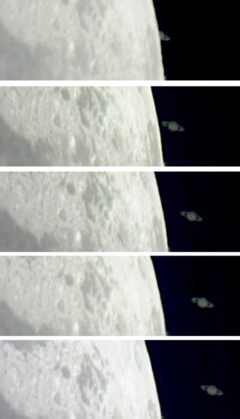 Saturnbedeckung am 22.05.2007 Collage vom Austritt