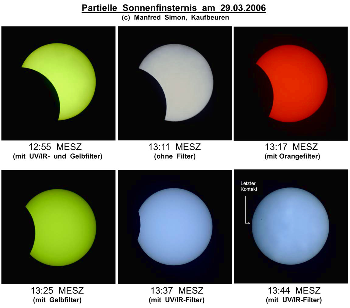 Partielle Sonnenfinsternis 29.03.2006 / Deutschland, Kaufbeuren (-Neugablonz)/ Collage