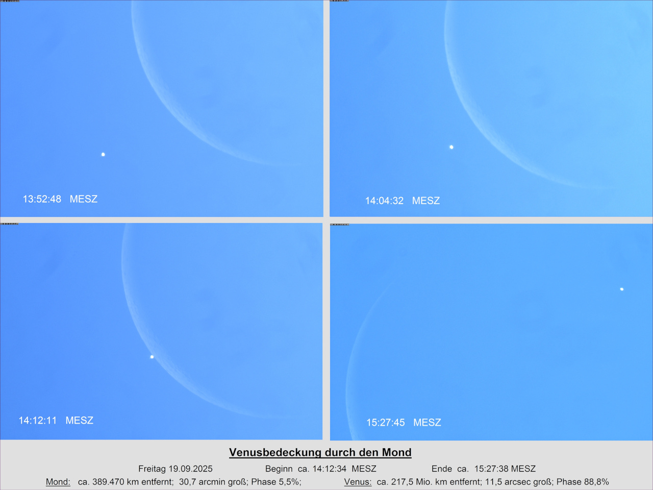 Venusbedeckung 19.09.2025 Collage